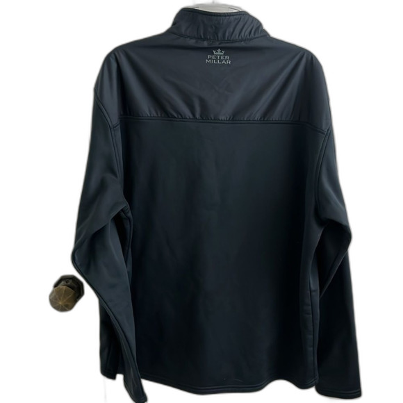 Peter Millar Pullover 1/2 zip Black Cameron Hybrid fleece The Clint Sz XL - Picture 6 of 9